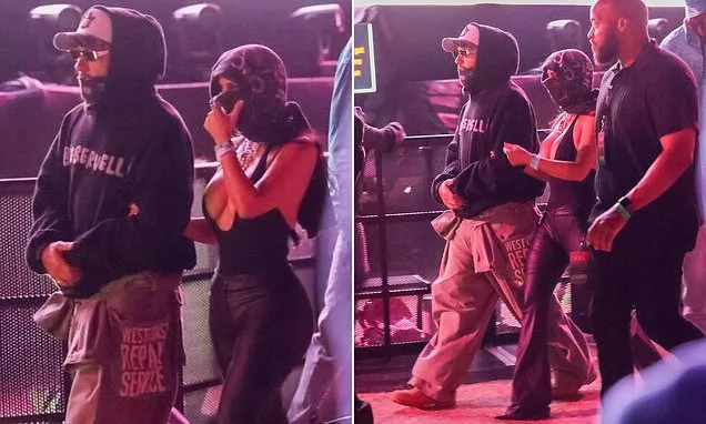 Kim Kardashian Arm-in-Arm with Lewis Hamilton at Bieber Coachella Set