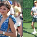 Zendaya Flashes Wedding Ring in Plunging Dress at Tom Holland Padel Match