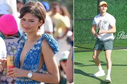 Zendaya Flashes Wedding Ring in Plunging Dress at Tom Holland Padel Match