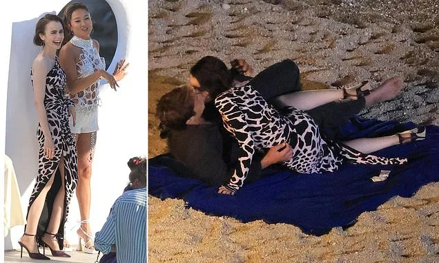 Emily in Paris: Lily Collins Shares Steamy Beach Kiss in Mykonos