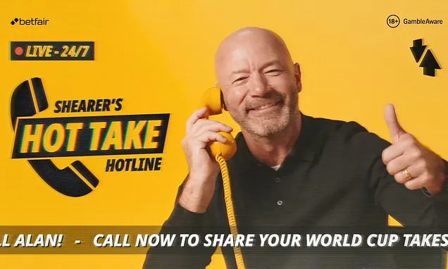 Alan Shearer Launches ‘Hot Take Hotline’ for World Cup