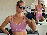Rosie Huntington-Whiteley Flaunts Fitness in Pink Alo Gym Gear