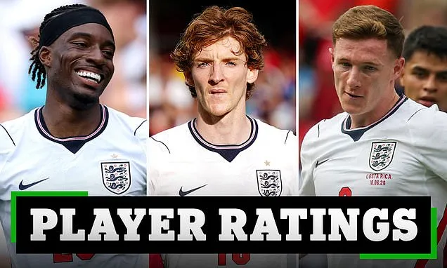 England Dominates Costa Rica in World Cup Warm-Up: Player Ratings Emerge