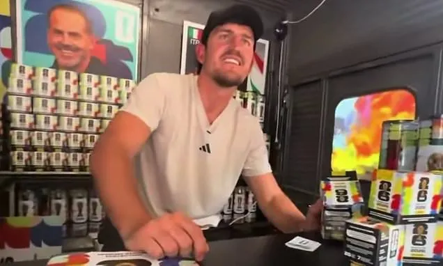 Maguire Surfaces in NYC Promoting Stickers Post-England Snub