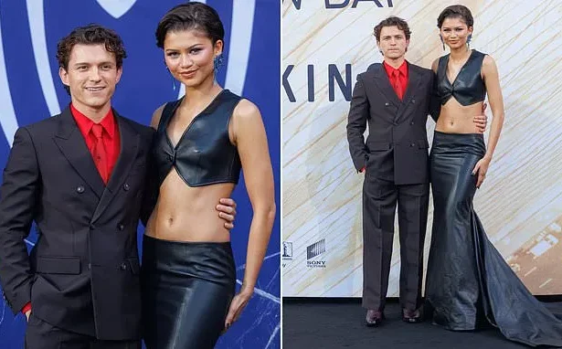 Zendaya Stuns in Leather, Towers Over Tom Holland at Berlin Fan Event