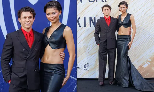 Zendaya Stuns in Leather, Towers Over Tom Holland at Berlin Fan Event